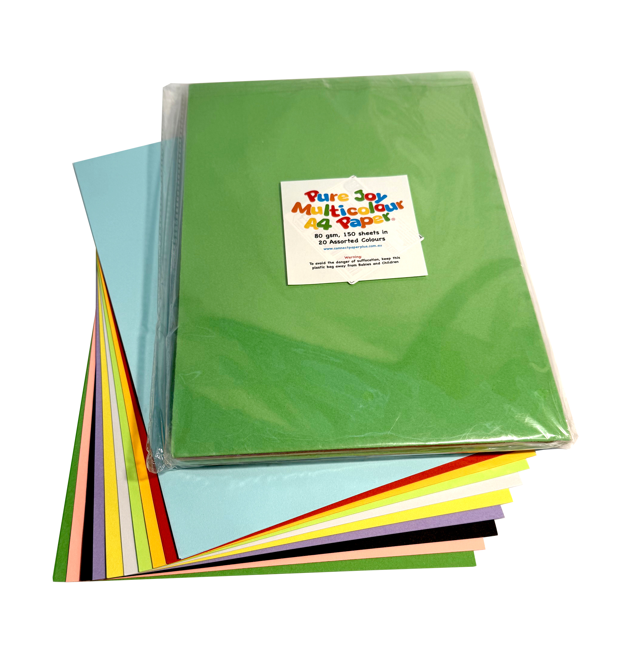 Pure Joy A4 80 gsm Multicolour Paper, 150 Sheets, 20 Assorted Colours