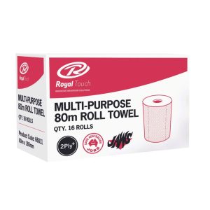 Royal Touch 2 Ply Compact Multi-Purpose Roll Towel (18 cm × 80 m)