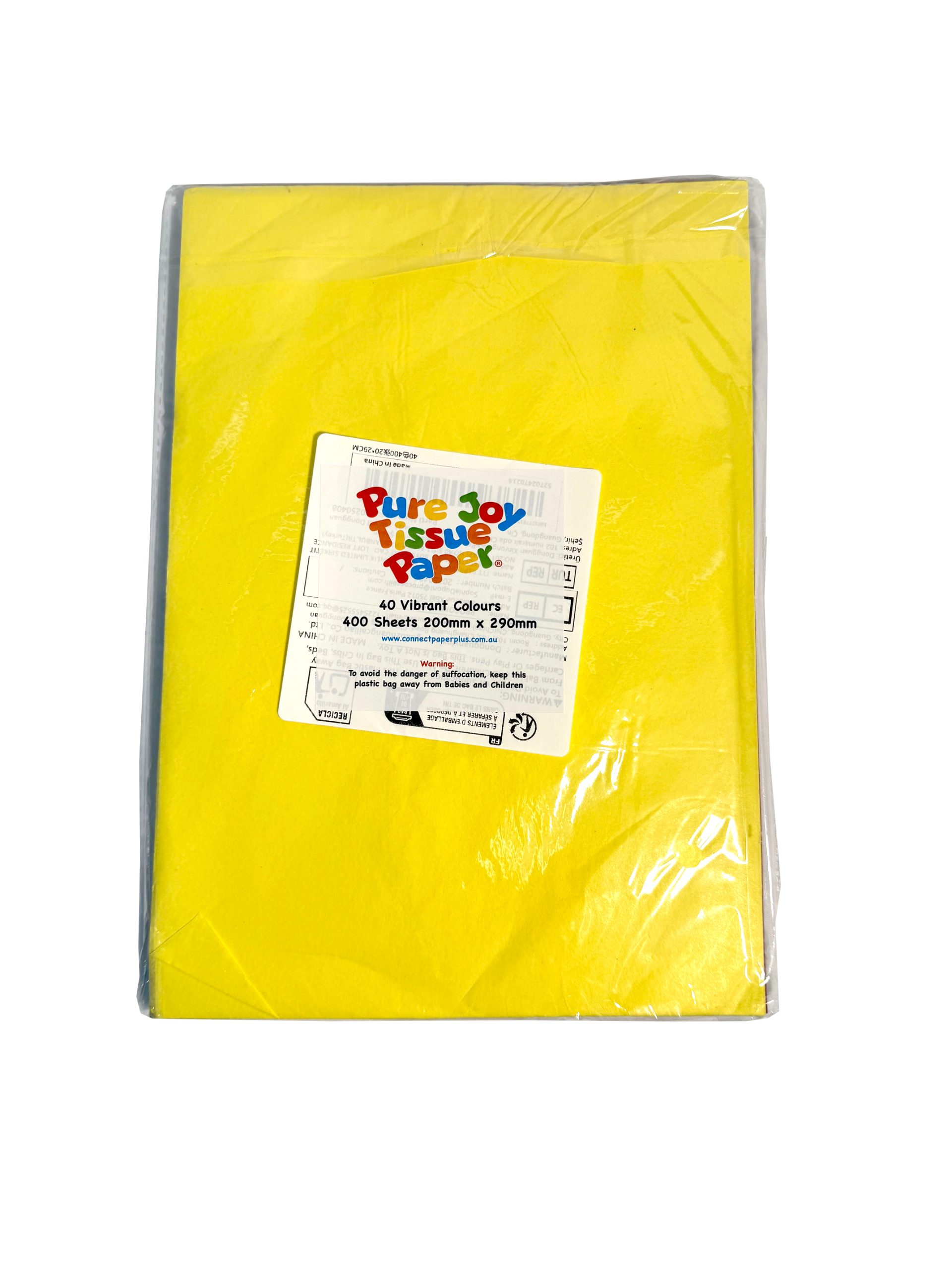 Pure Joy Tissue Paper – 40 Vibrant Colours, 400 Sheets, 200 × 290 mm