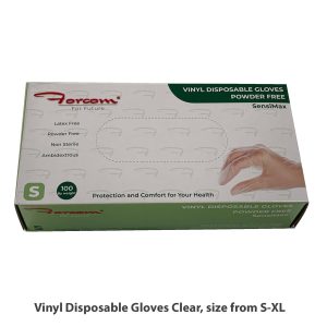 Disposable Vinyl Gloves – Clear, Size S-XL