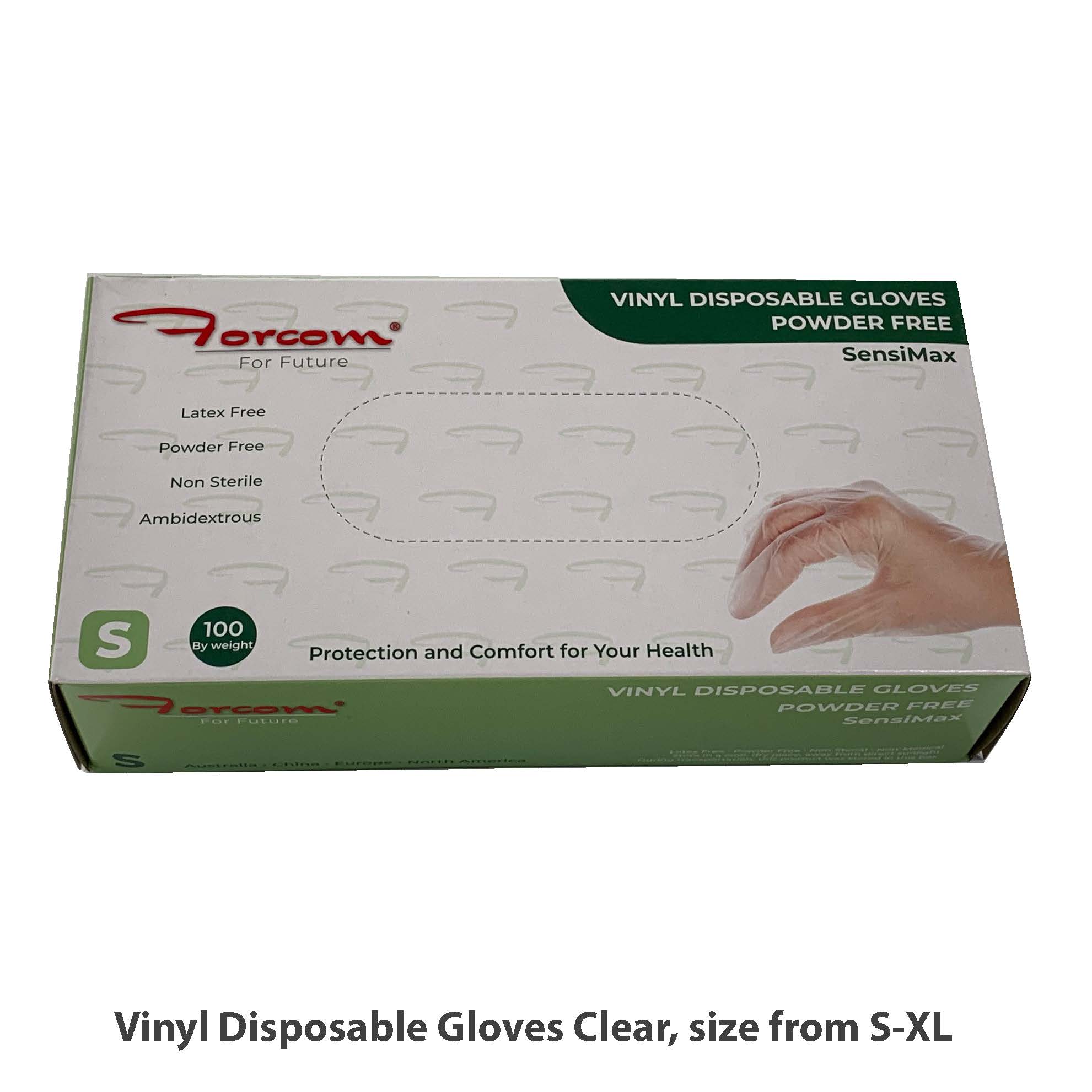 Disposable Vinyl Gloves – Clear, Size S-XL