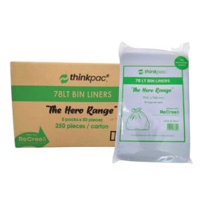 Thinkpac Hero Range 78L Black Bin Liners – 900 × 760 mm (Heavy Duty)