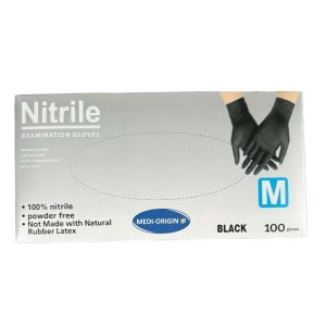 Disposable Nitrile Gloves – Black, Powder Free, S-XL Sizes